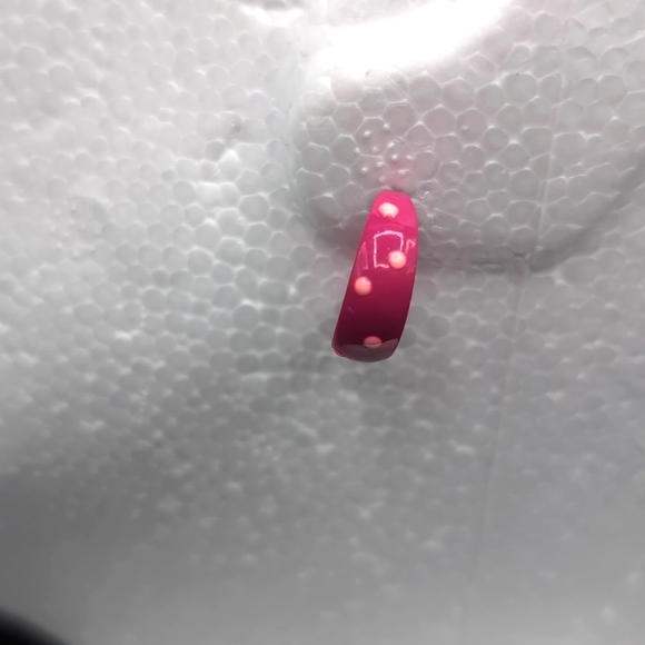 Pink Polka Dot Hoop Stud Earrings - Picture 1 of 7